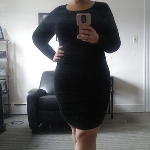 Express rouched body con dress